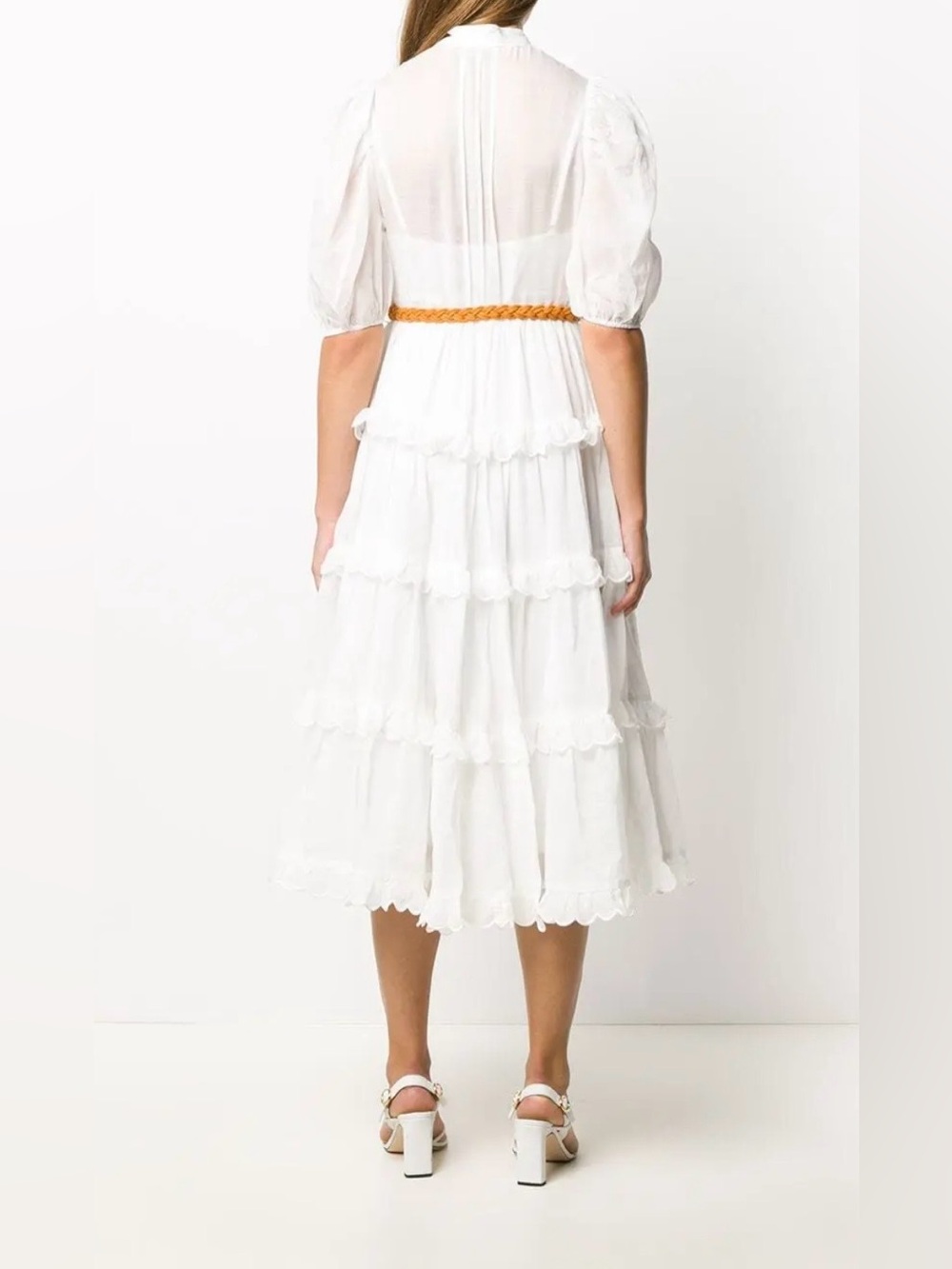Amelie Scallop Frill Ramie Dress - Picture 4 of 8